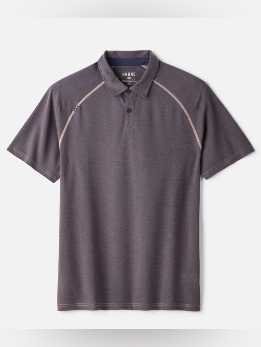 Rhone Delta‎ Pique Polo Shirt Men's Large Gray Blue Performance Stretch